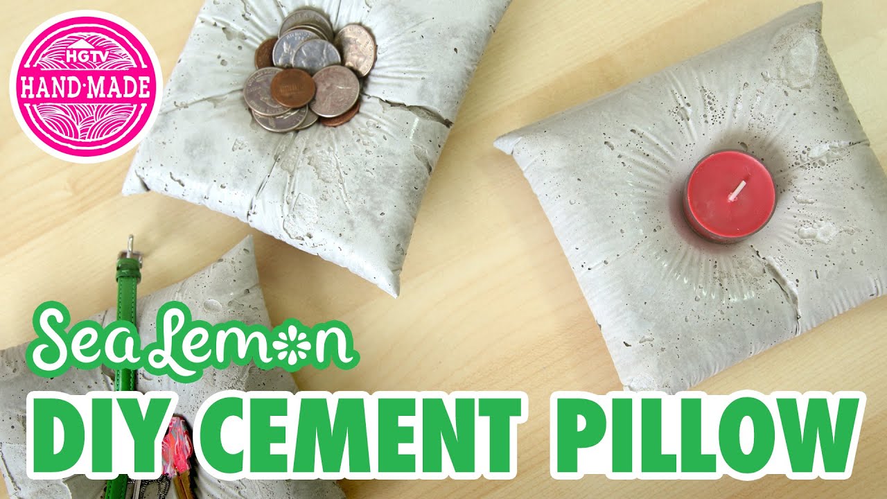 DIY Cement Pillow with Sea Lemon - HGTV Handmade
