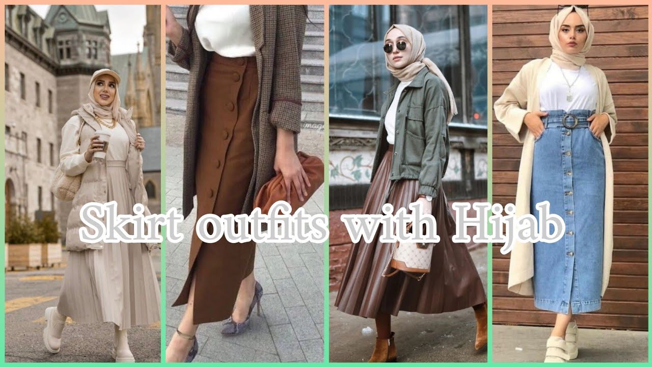 casual winter skirt outfit inspiration/skirts with Hijab styling tips