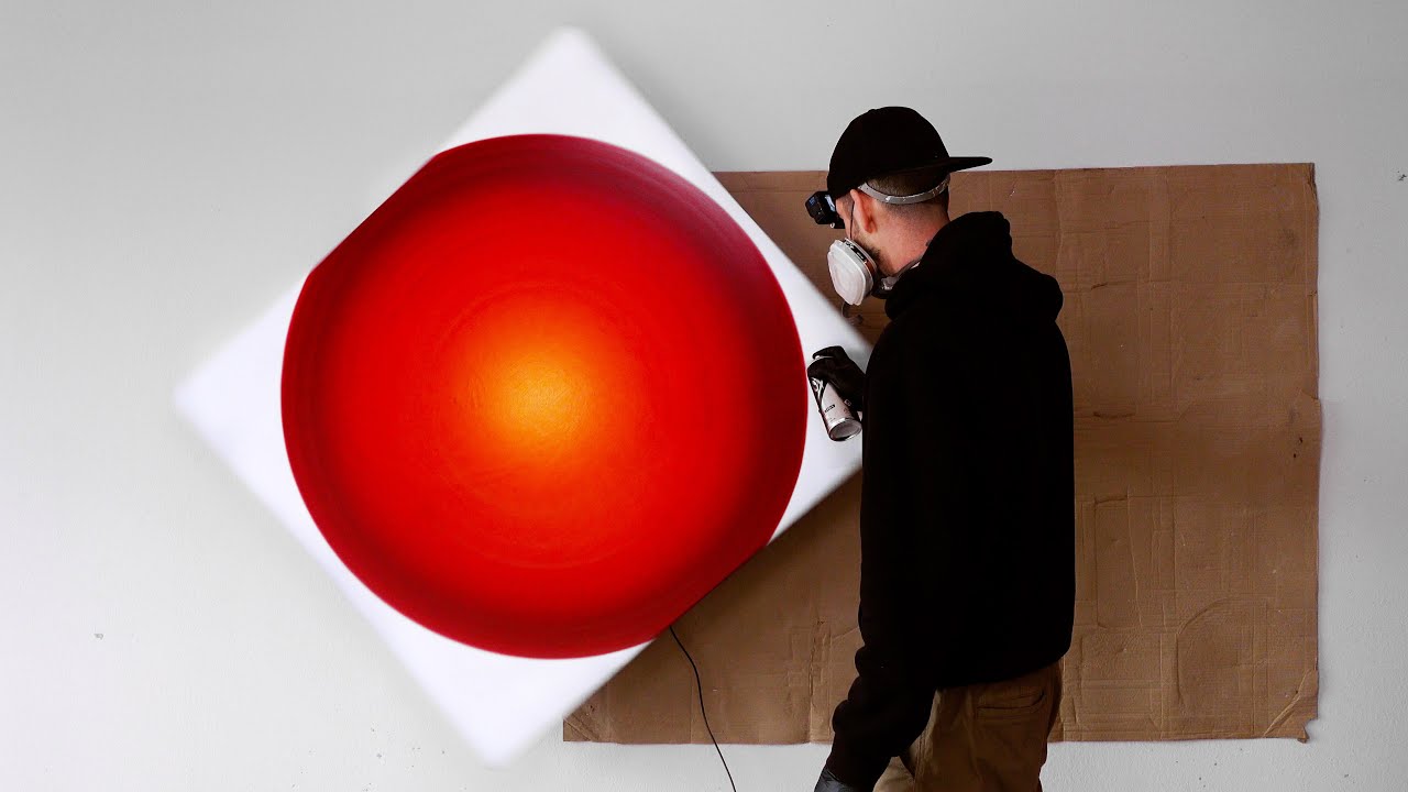CIRCULAR GRADIENT and PENDULUM PAINTING with SPRAY PAINT