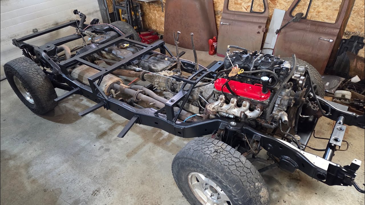 Caddy Frame Ready for the 1956 IH Pickup Body, International Pickup Frame Swap Project