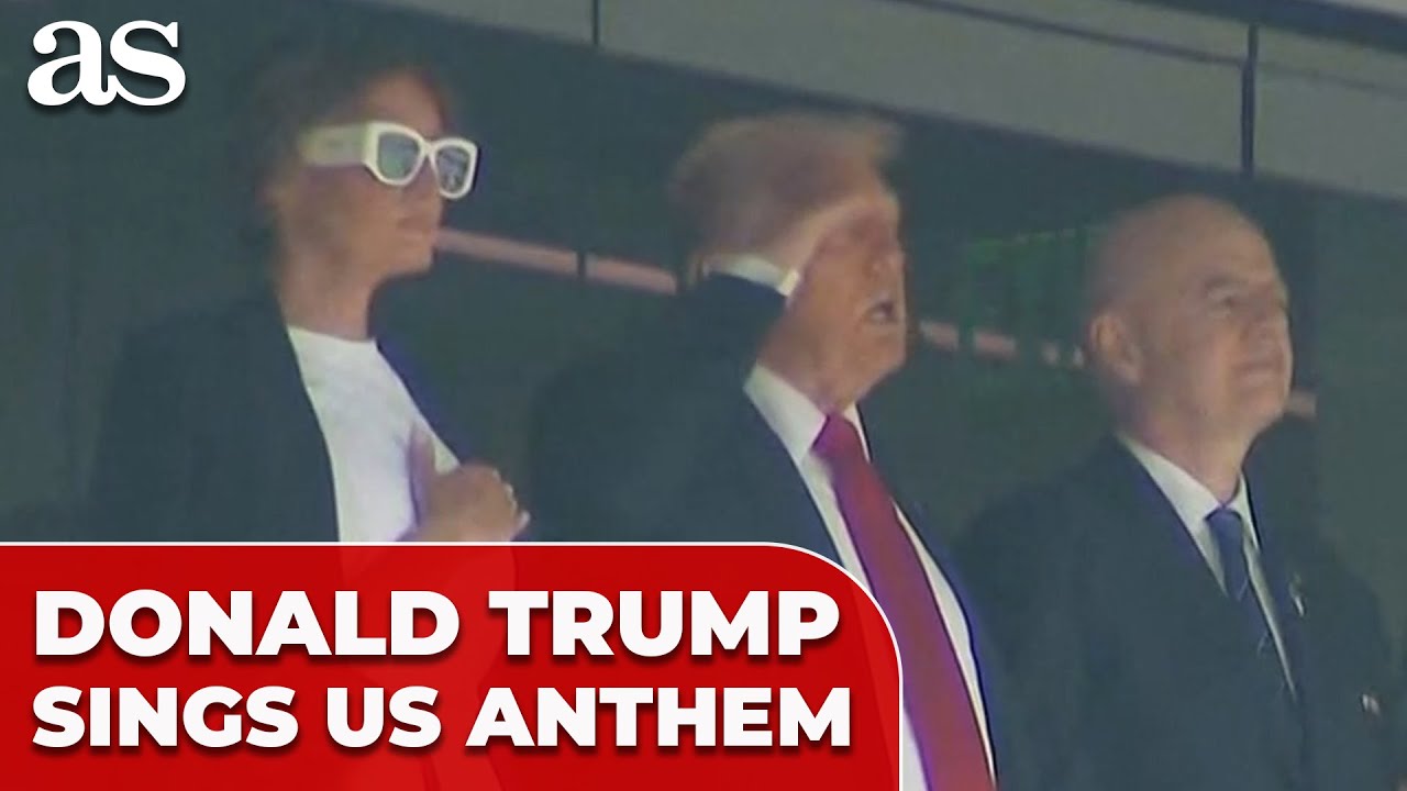 TRUMP sings UNITED STATES ANTHEM loud and proud at METLIFE STADIUM before FIFA CLUB WORLD CUP FINAL