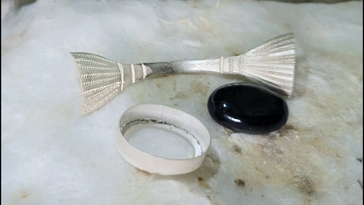 New design silver ring making ! How to make black stone ring