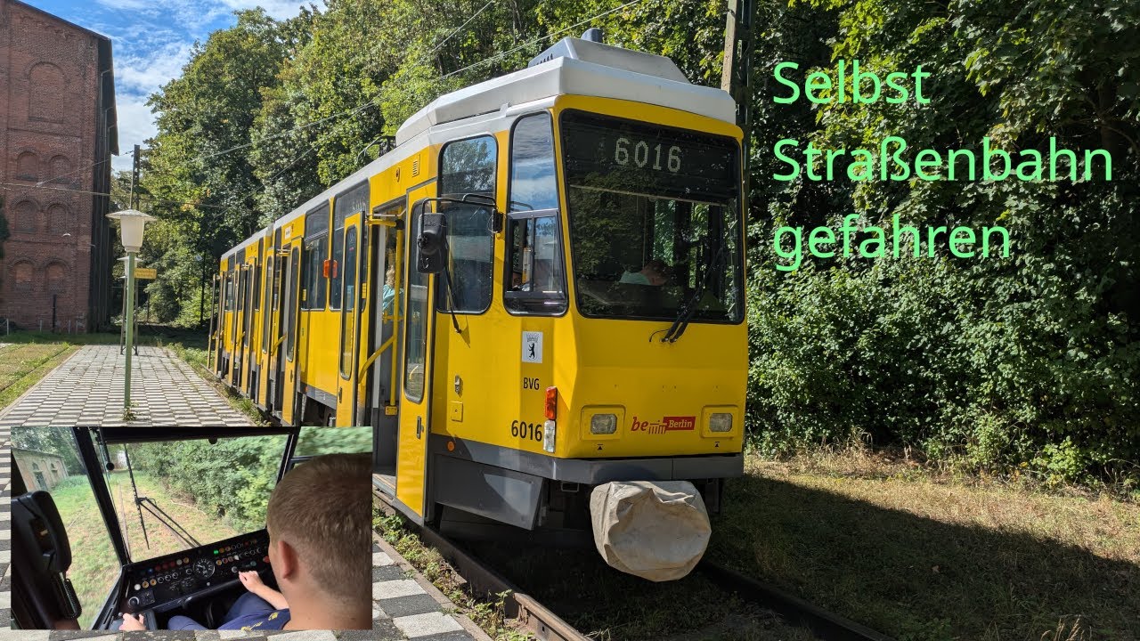Ich durfte eine Straßenbahn selber fahren.