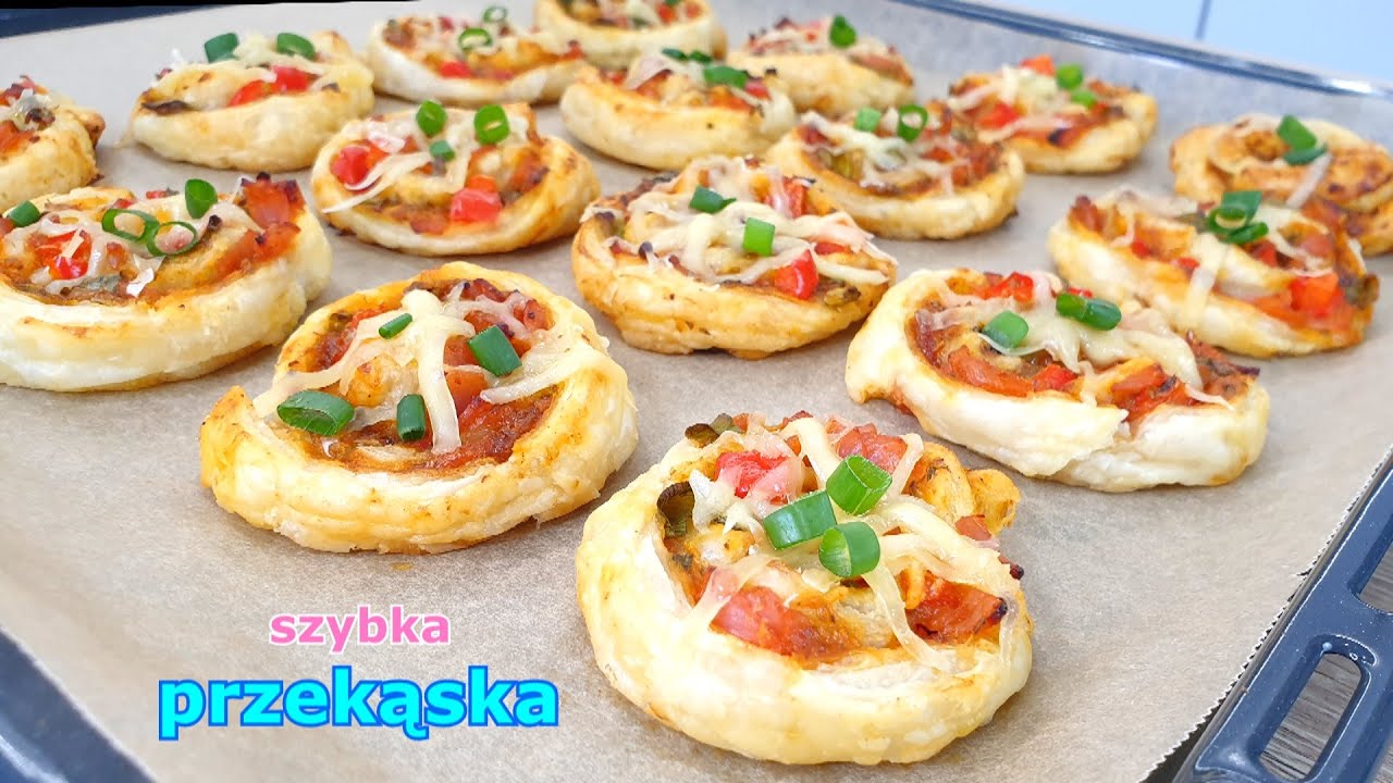 Roladki / Ślimaczki / Pizzerinki z ciasta francuskiego 👌 szybka i pyszna przekąska na sylwestra ✨