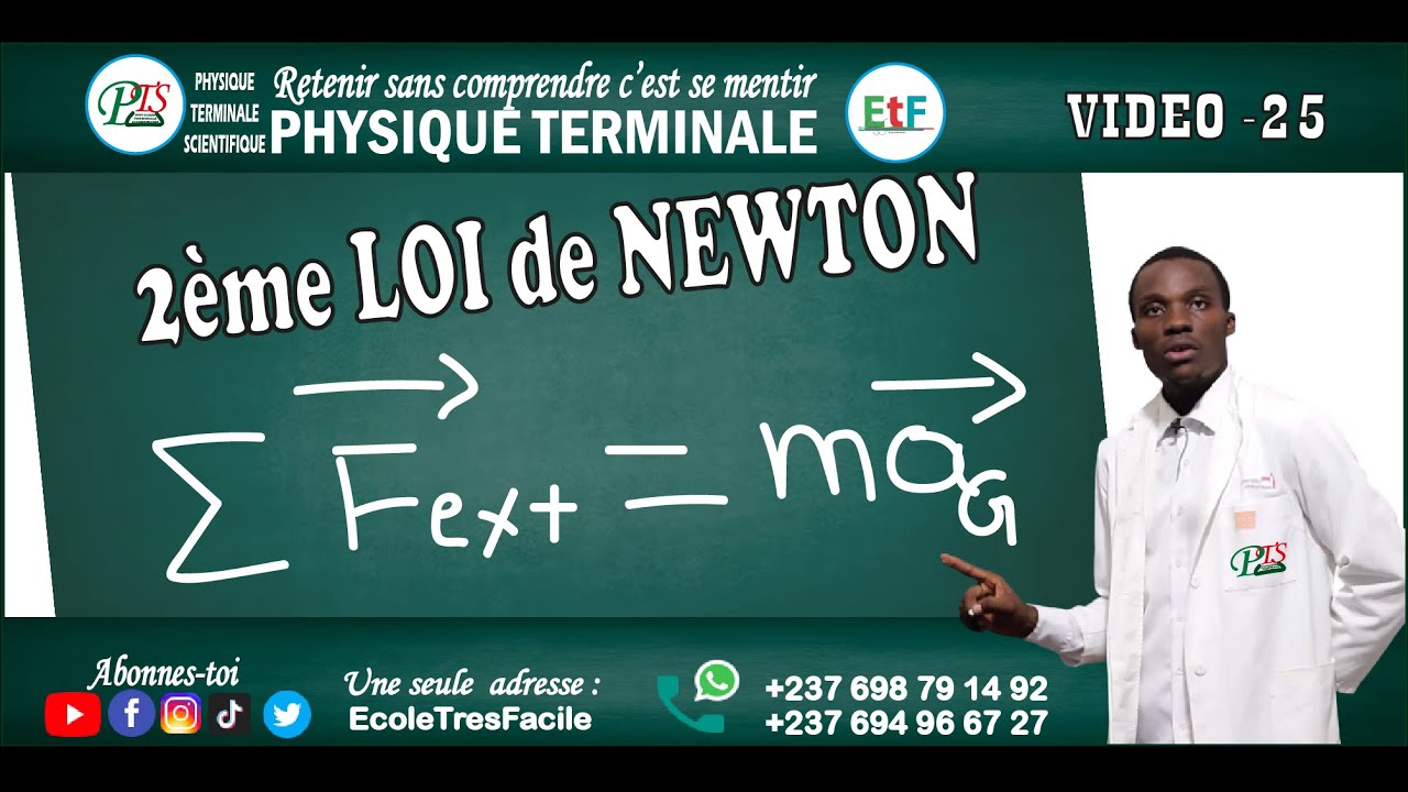 Physique Terminale #25 : deuxième loi de newton : théorème du centre d'inertie