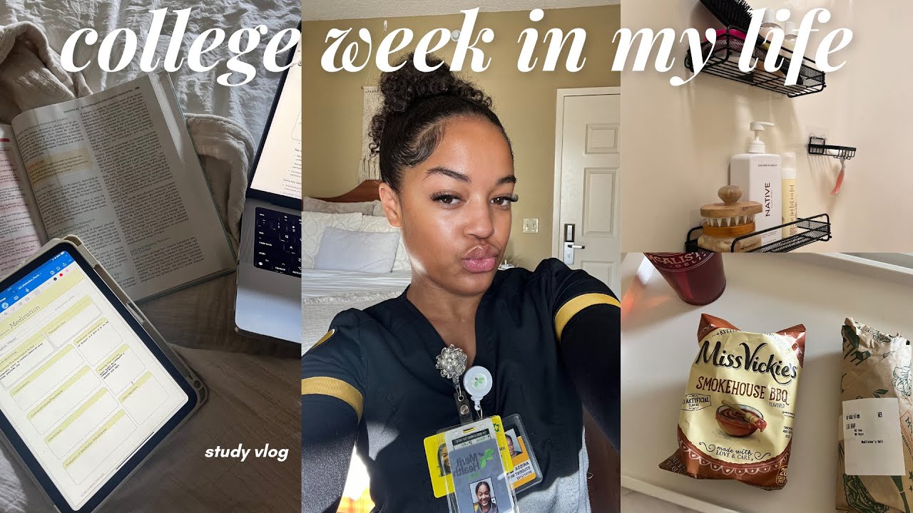 COLLEGE WEEK IN MY LIFE AS A NURSING STUDENT 🎧 | exam study vlog, realistic days, clinical, L&D sim