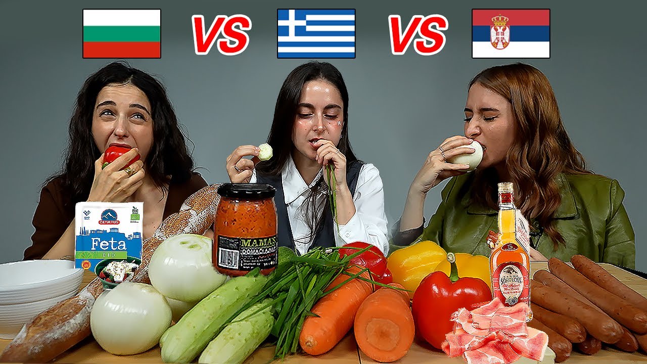 Bulgaria VS Greece VS Serbia l 3 Balkan Girls Try Balkan Breakfast!!
