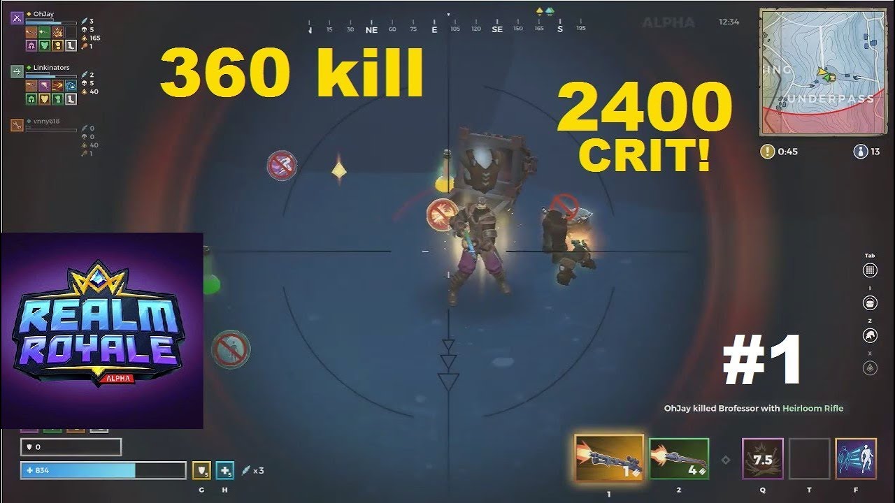 2400 CRIT! HEADSHOT MID AIR! | Realm Royale Highlights #1
