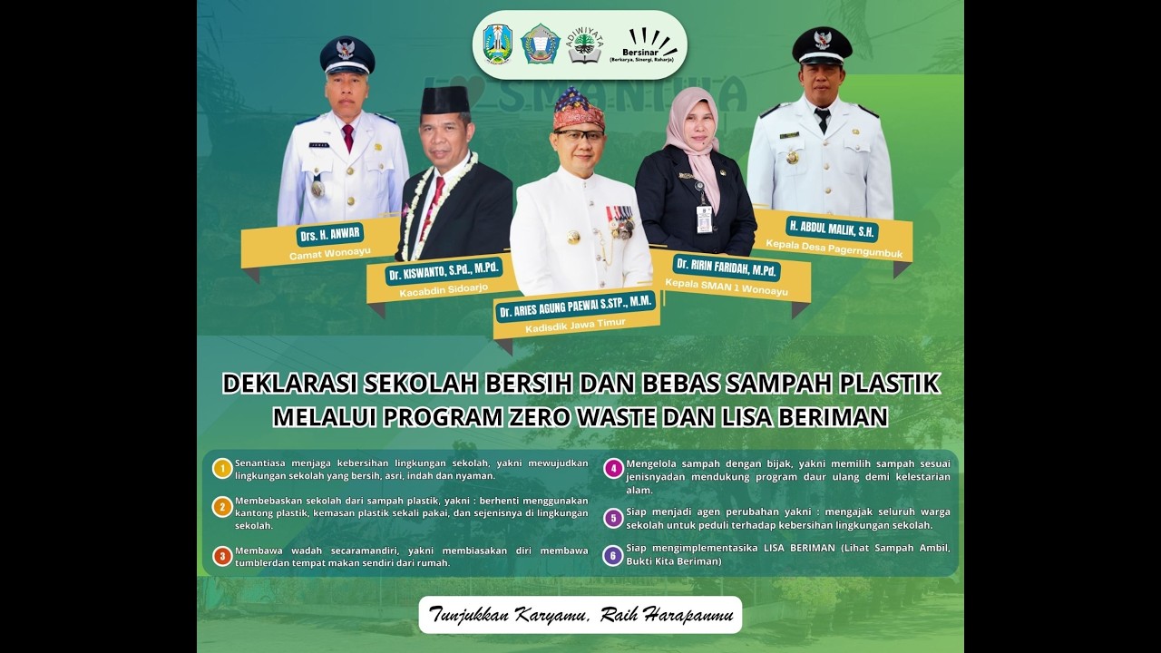 Deklarasi Sekolah Bersih dan Bebas Sampah Plastik - Workshop Menuju Adiwiyata Nasional