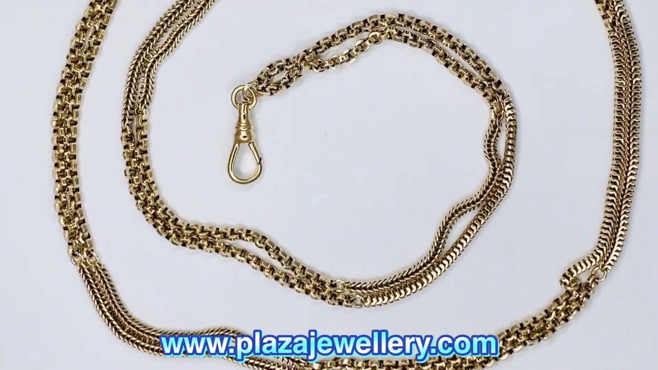 Antique Victorian 9ct Long Guard Chain