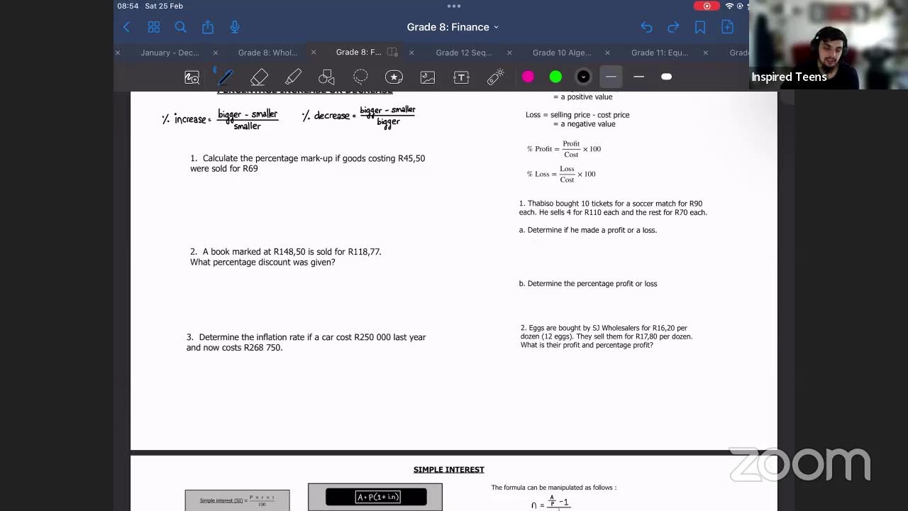 Inspired Teens Maths Grade 8: Ratio & Finance