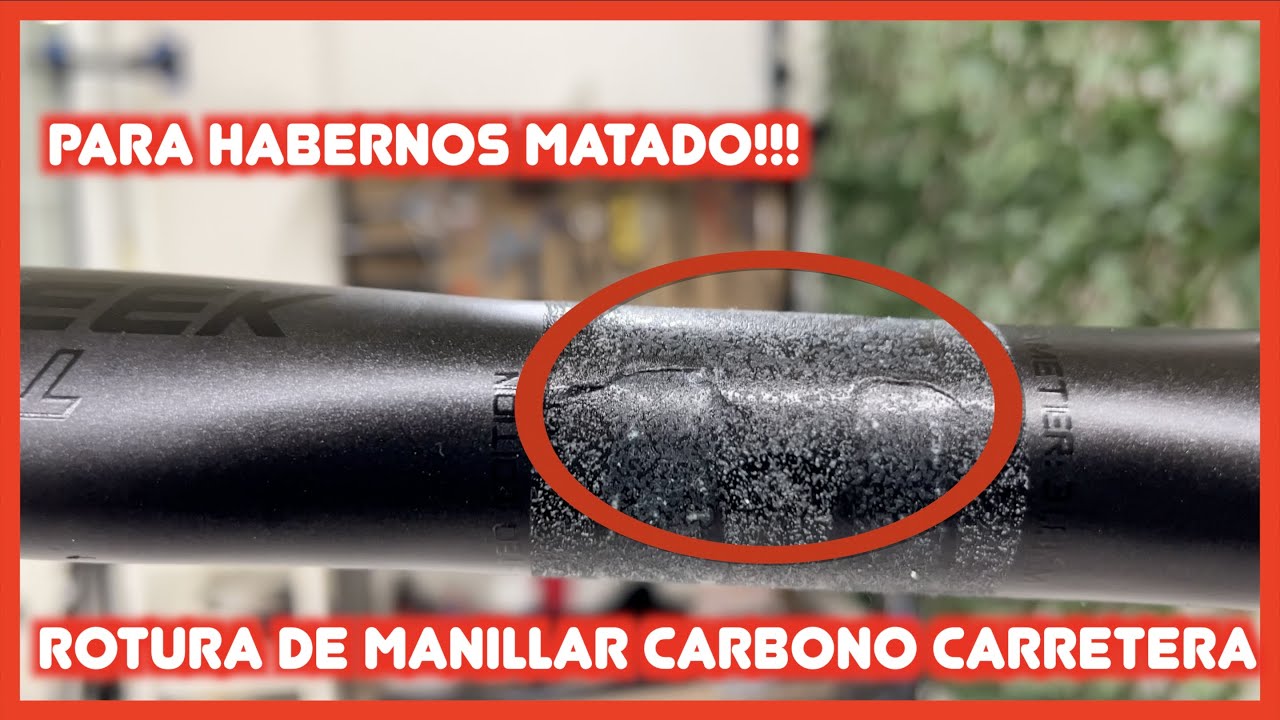 ROTURA MANILLAR CARBONO CARRETERA, MANILLAR TOSEEK ROTO, CUIDADO CON EL PAR DE APRIETE.