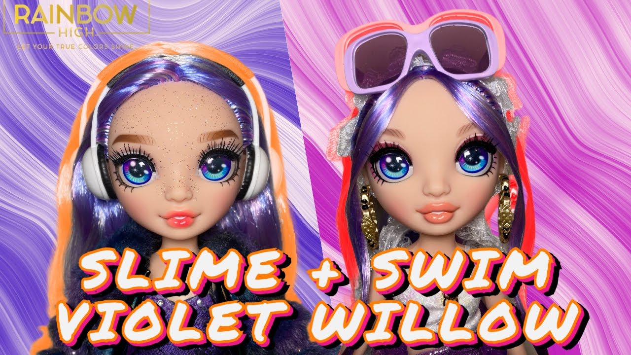 SLIME + SWIM & STYLE VIOLET WILLOW REVIEW & RESTYLE! 💜 Rainbow High Doll Unboxing!