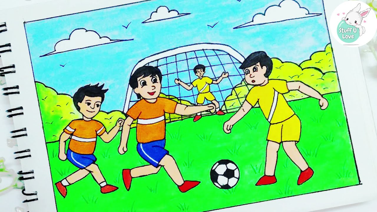 How to draw Football memory drawing tutorial step by step for beginners to win art contest