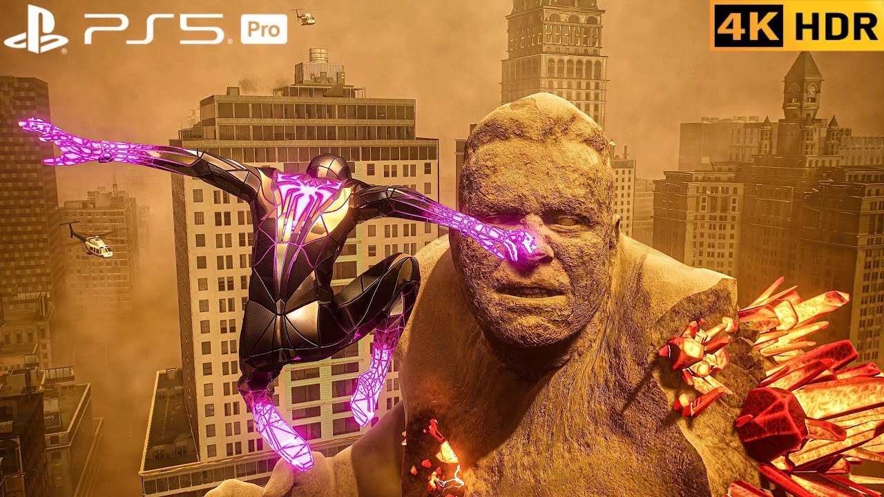 (PS5 Pro) Web Of Shadows Venom Joins Miles to Fight Sandman 4K HDR