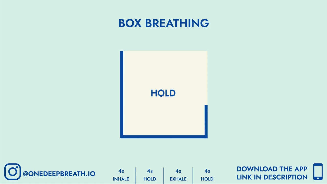BOX Breathing Animation for FOCUS, STRESS, ENERGY (w/ Music) used by Navy Seals