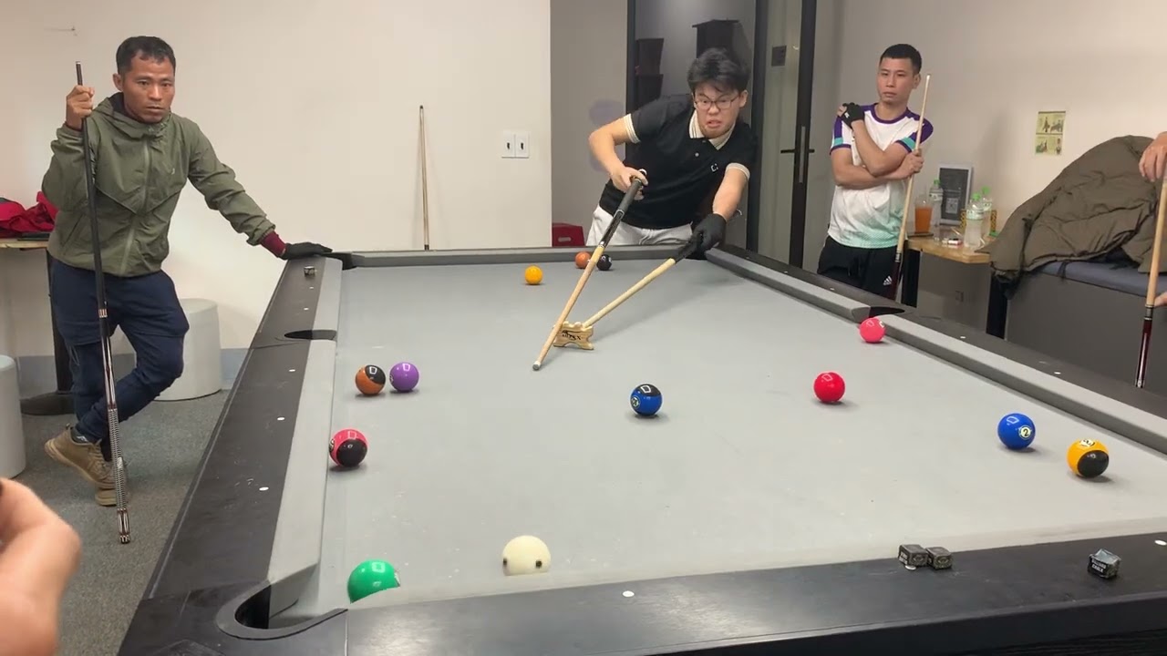 Trận Chiến Bi a Team Tồ Tề phương côn tâm dí solo với phương ngọt và chương dí 