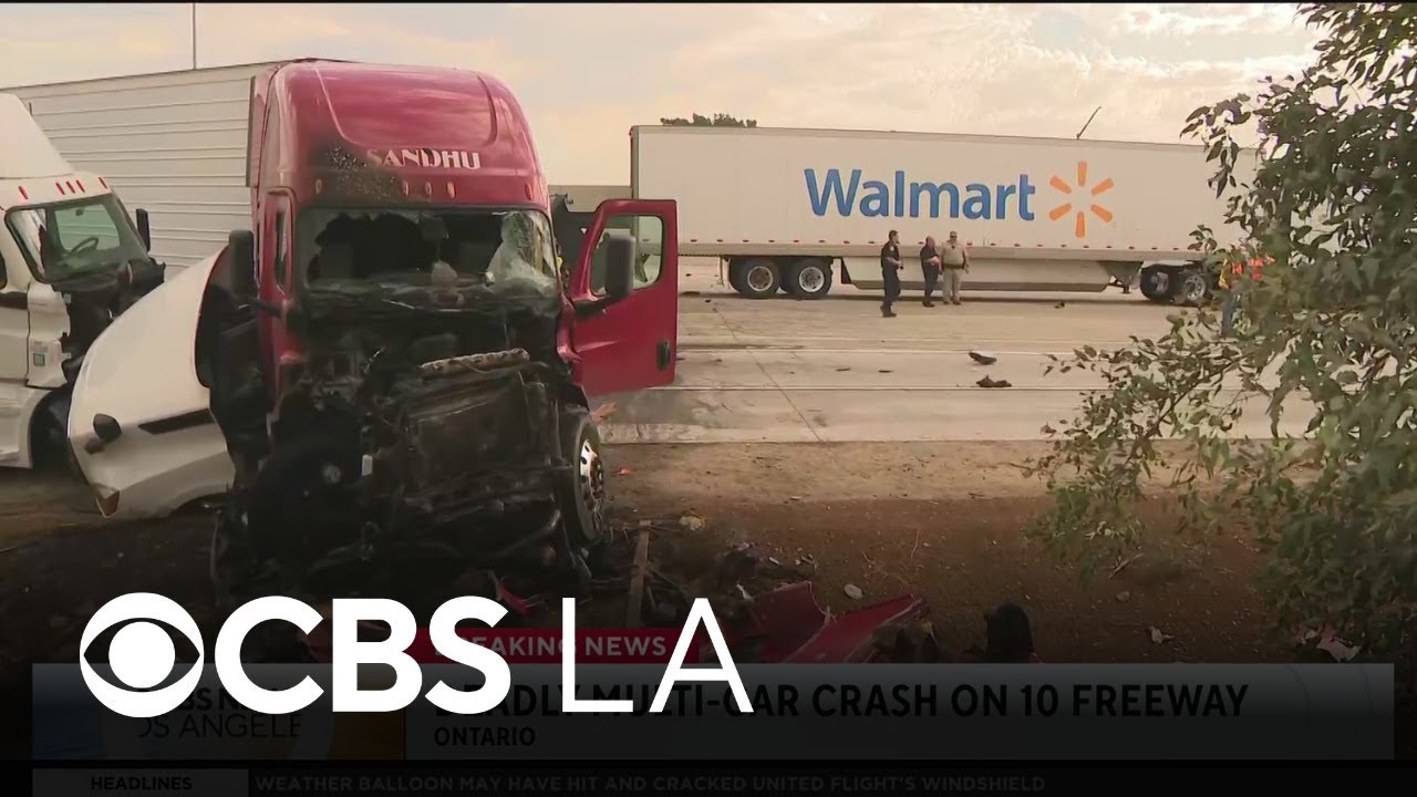 10 Freeway closed in Ontario after multi-vehicle crash leaves 3 dead, 4 hospitalized