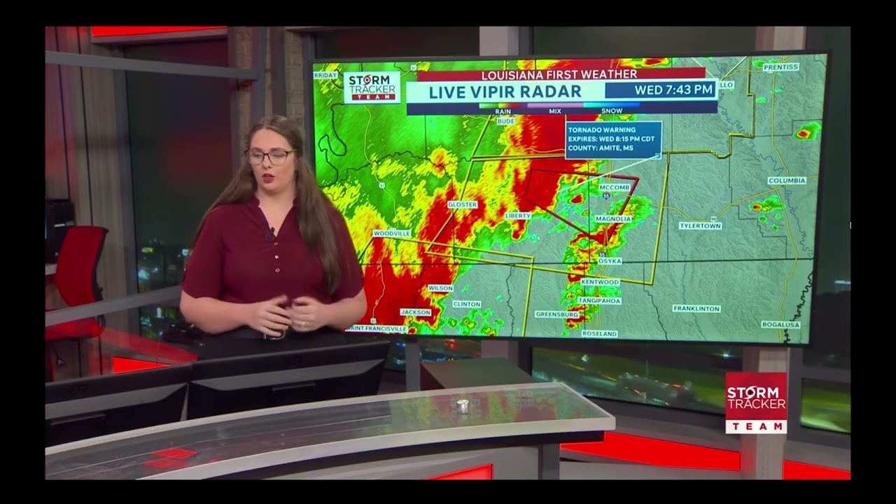 WVLA NBC Local 33/WGMB FOX 44 Louisiana First News: освещение суровых погодных условий 11 марта 2...