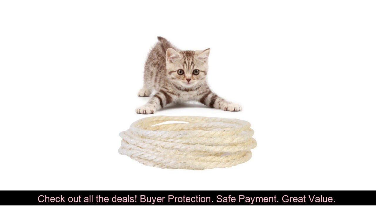 6mm Natural Sisal Rope for Cat Tree Scratching Post Toys Making Cat Climbing Frame DIY Desk Legs St