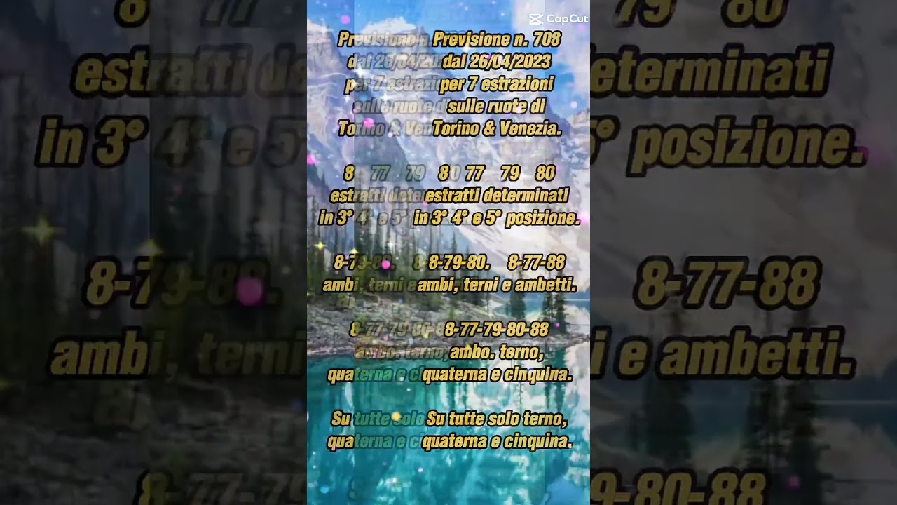 PREVISIONE DEL LOTTO OMAGGIO N. 708. DAL 26/04/2023.