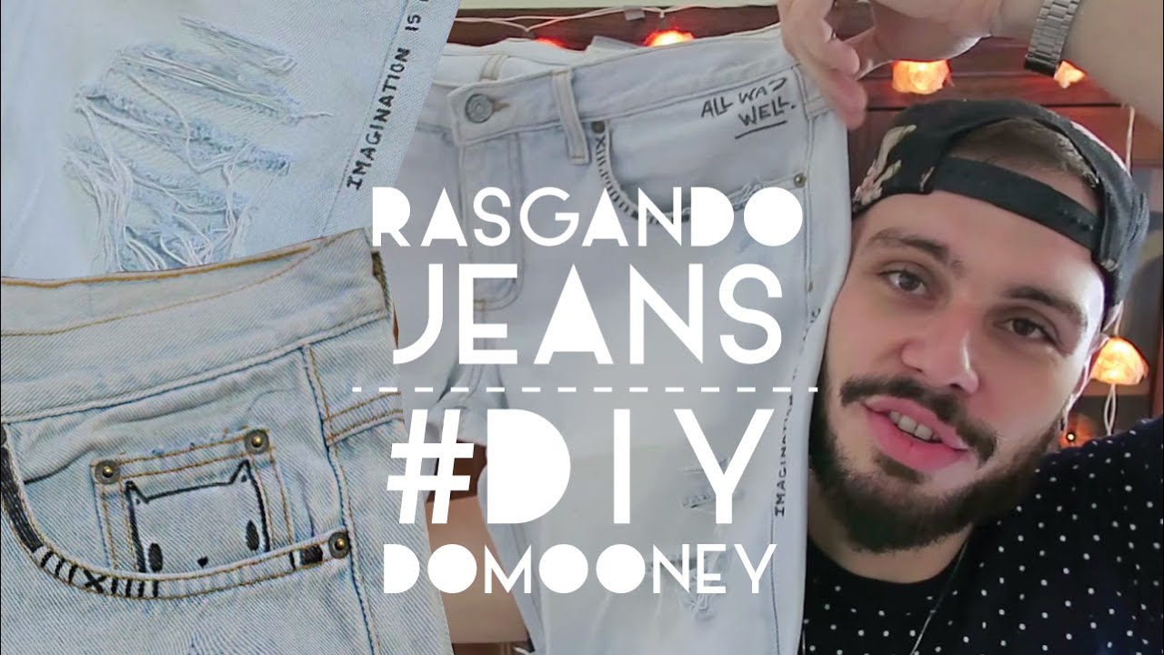 Como rasgar jeans e customização | DIY | DANIEL MOONEY