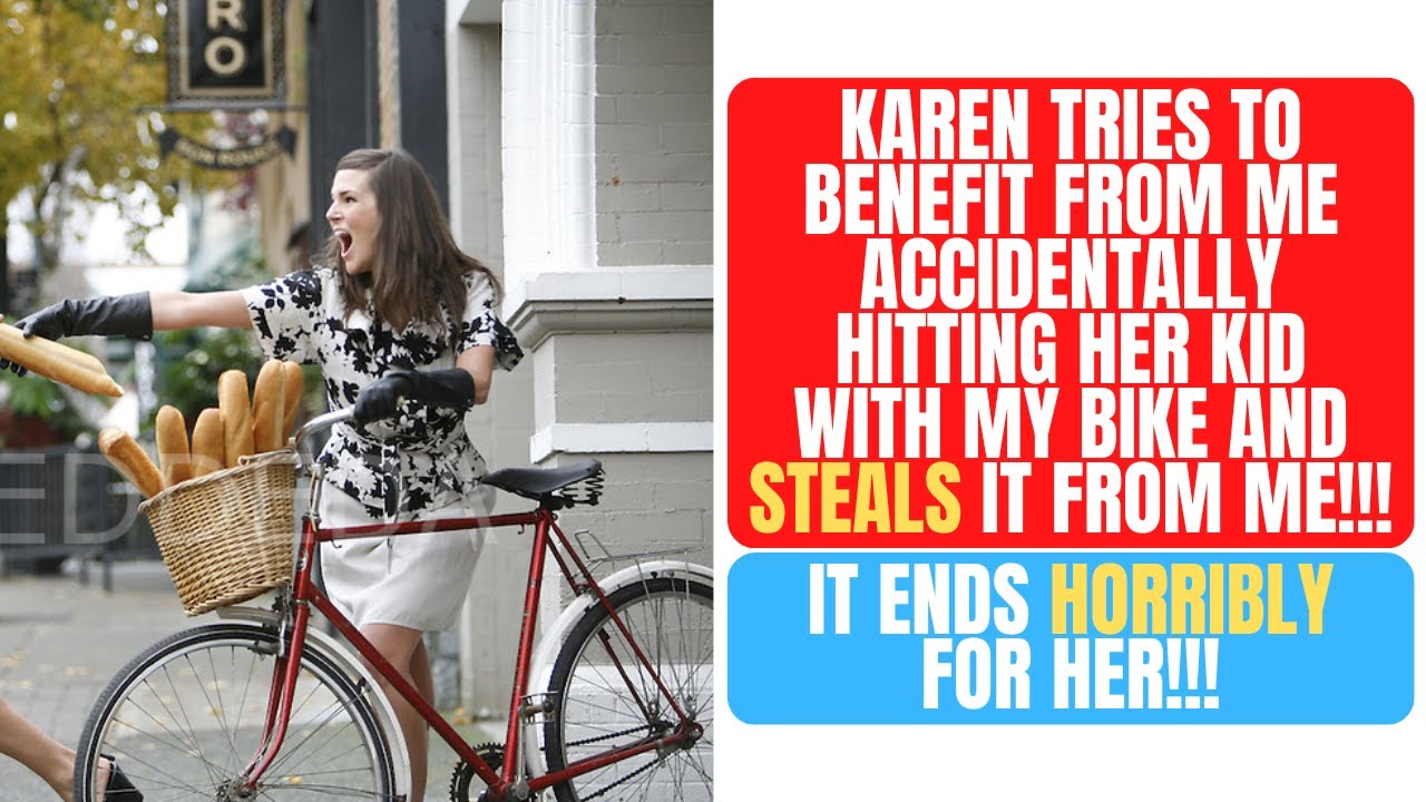 KAREN STEALS MY BIKE AS COMPENSATION FOR ACCIDENTALLY CRASHING INTO HER KID! r/EntitledParents
