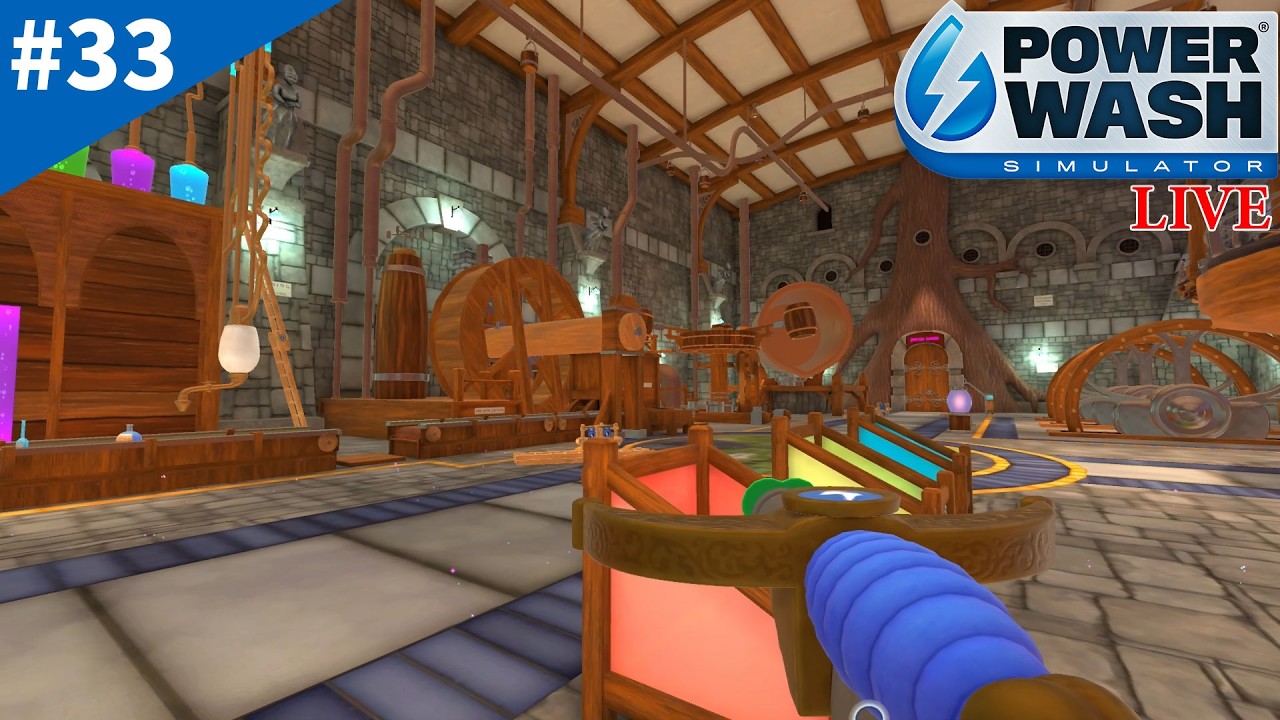 #33【PowerWash Simulator（パワーウォッシュシミュレーター）】フェアリー・ゴッドマザーの魔法薬工場のお掃除後半戦！