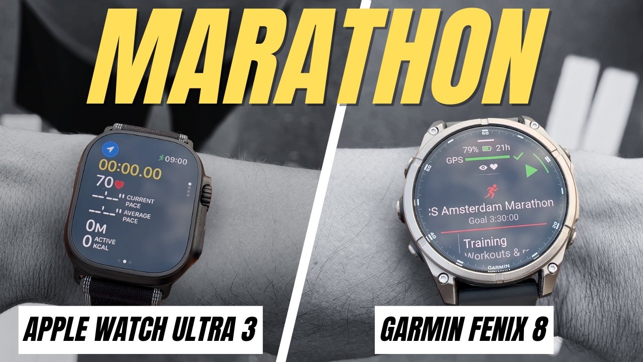 Un Marathon avec l'Apple Watch Ultra 3 et la Garmin Fenix 8 (test et comparaison)