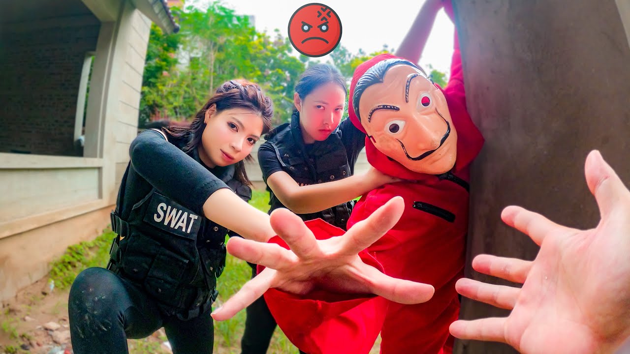 MONEY HEIST PARKOUR | ESCAPING POLICE GIRLS (Epic Chase POV)