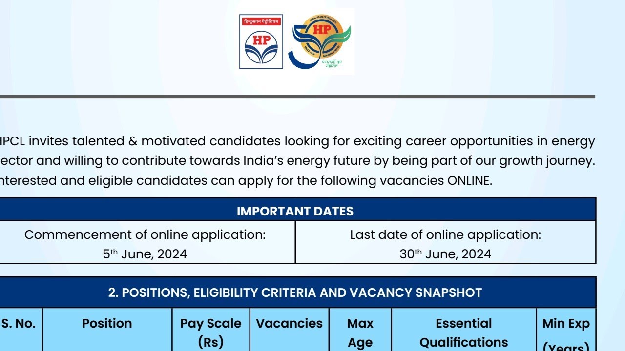 Hpcl job 2024  | Hindustan Petroleum Corporation Ltd bharti | Govt Engineering job