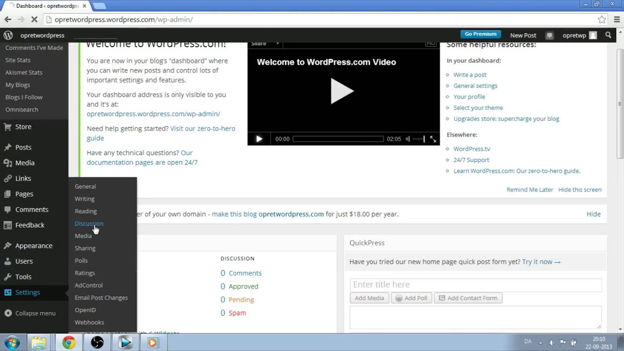 WordPress - indstillinger