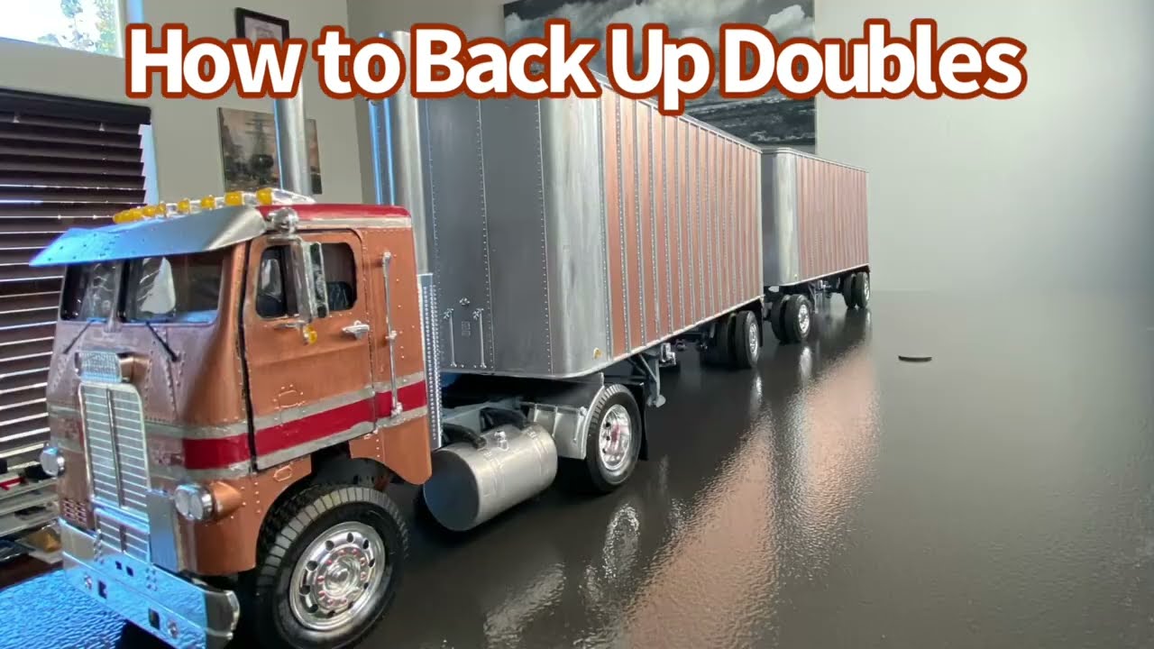 Part 2 Backing Double Trailers. A Train basic instructions How To back double trailers reversing