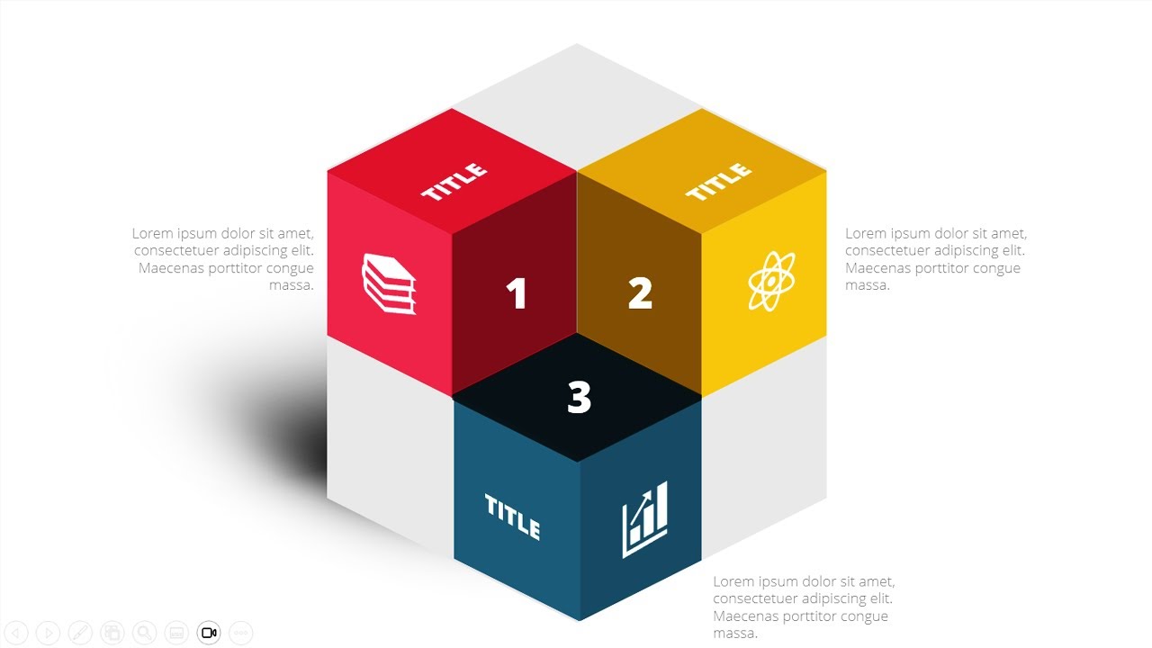 Create 3 Steps Cube Shaped Slide in PowerPoint | Tutorial 1019 | Free Template