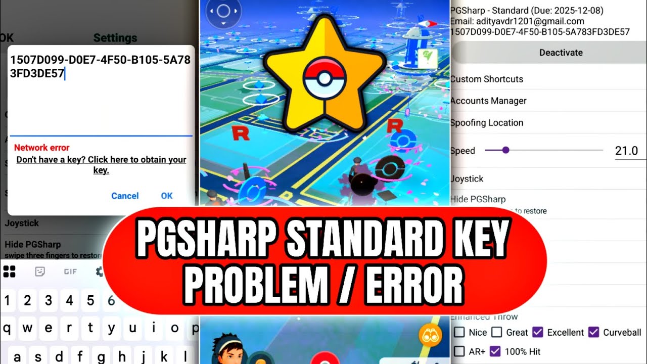 PGSHARP STANDARD KEY PROBLEM/ NETWORK ERROR SOLUTION POKEMON GO IN HINDI VIDEO BY OG SHENTOGO.