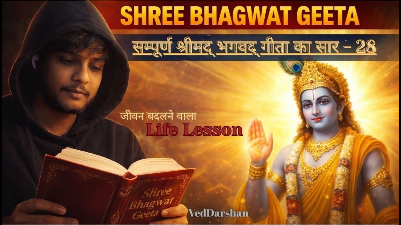 सम्पूर्ण श्रीमद् भगवद् गीता का सार-28 |Shrimad Bhagwat Katha | Shree Krishna motivationa #vedDarshan