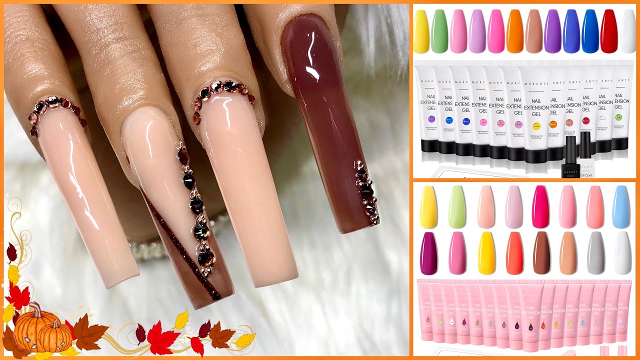 Trying MAKARTT New House of Florists & The Seasonal Concertos Polygel Kits l Swatches & Tutorial