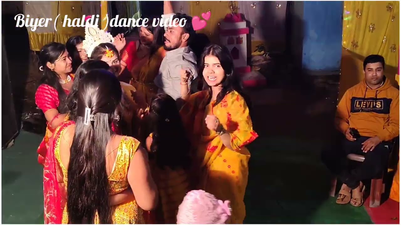 Biyer (Haldi 💛) function dance video 🧿💕 with family 💕🥰#wedding 