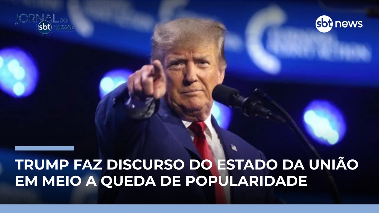Trump faz discurso do Estado da União em meio a crise de popularidade |  #JornaldoSBTNews