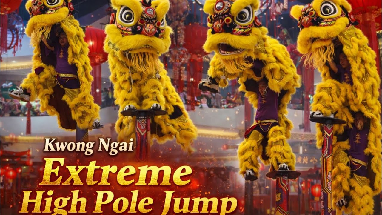 VIRAL 🔥 8FT Extreme High Pole Lion Dance Jump | CNY 2026 @ Mid Valley Megamall | 高桩舞狮 震撼全场 