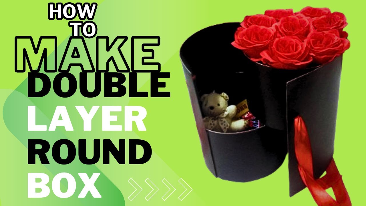 DIY double layer Round Gift box Gift Box for Birthday Round Gift Box New idea
