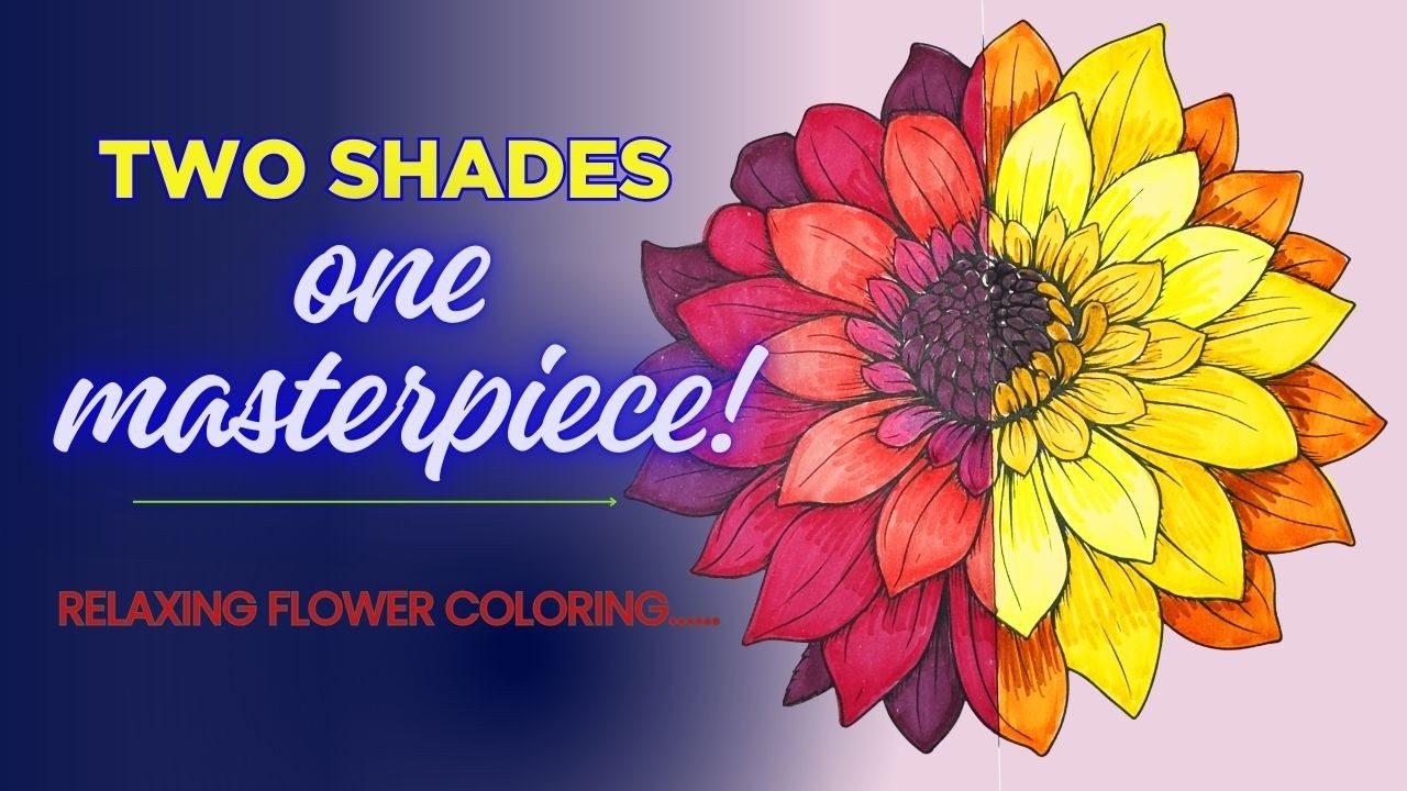 lRelaxing Art ASMR 🎨 | Marker Coloring Sounds | Double Colour Flower