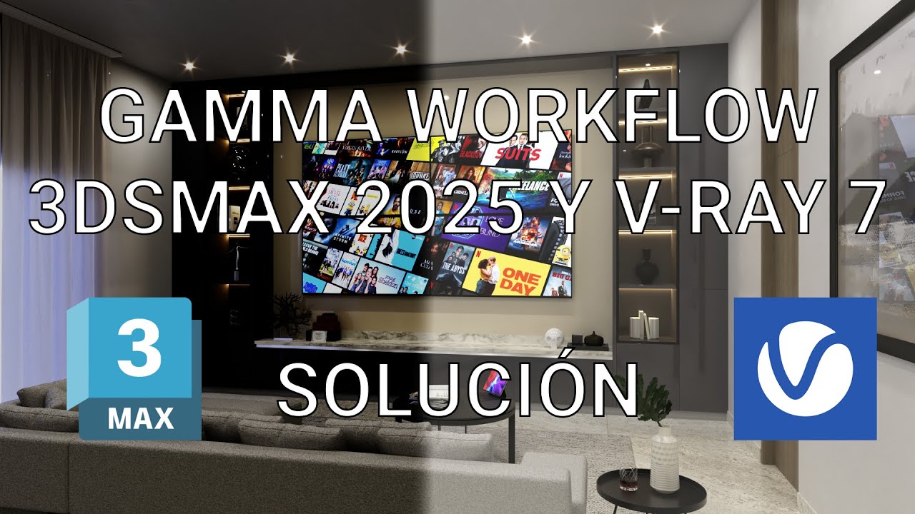 Gamma Workflow 3dsmax 2025 y V-Ray 7 Solución