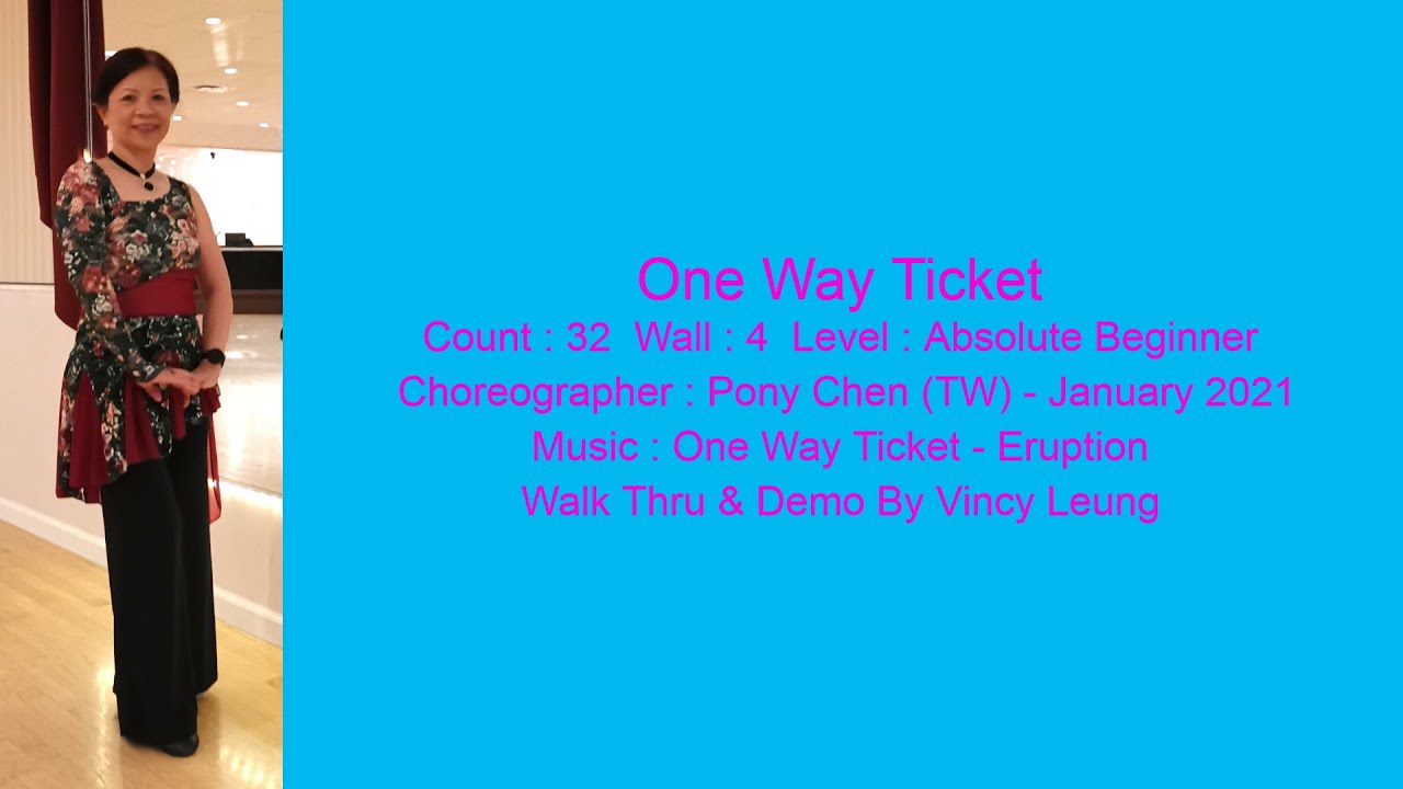 One Way Ticket Line Dance - Walk Thru & Demo