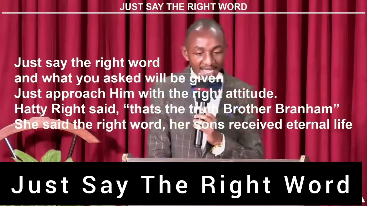 Just Say The Right Word - I Just Want To Thank You