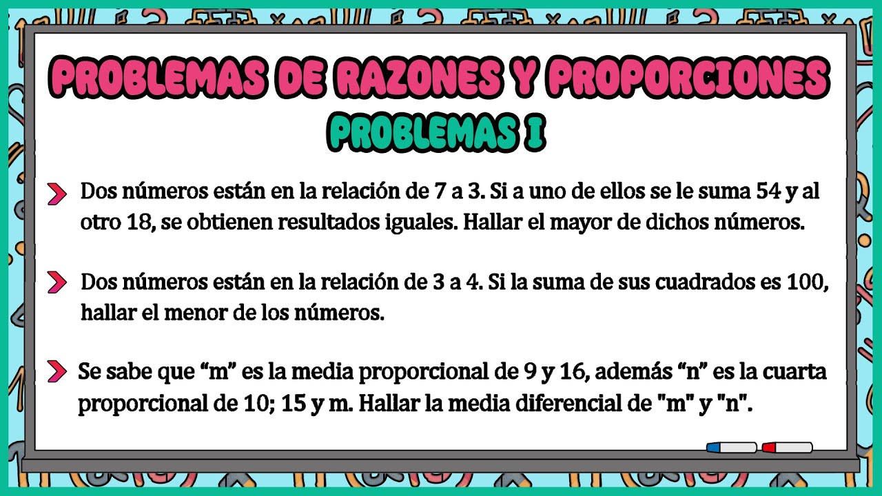 Problemas de Razones y Proporciones I - resueltos con explicación de manera fácil y sencilla