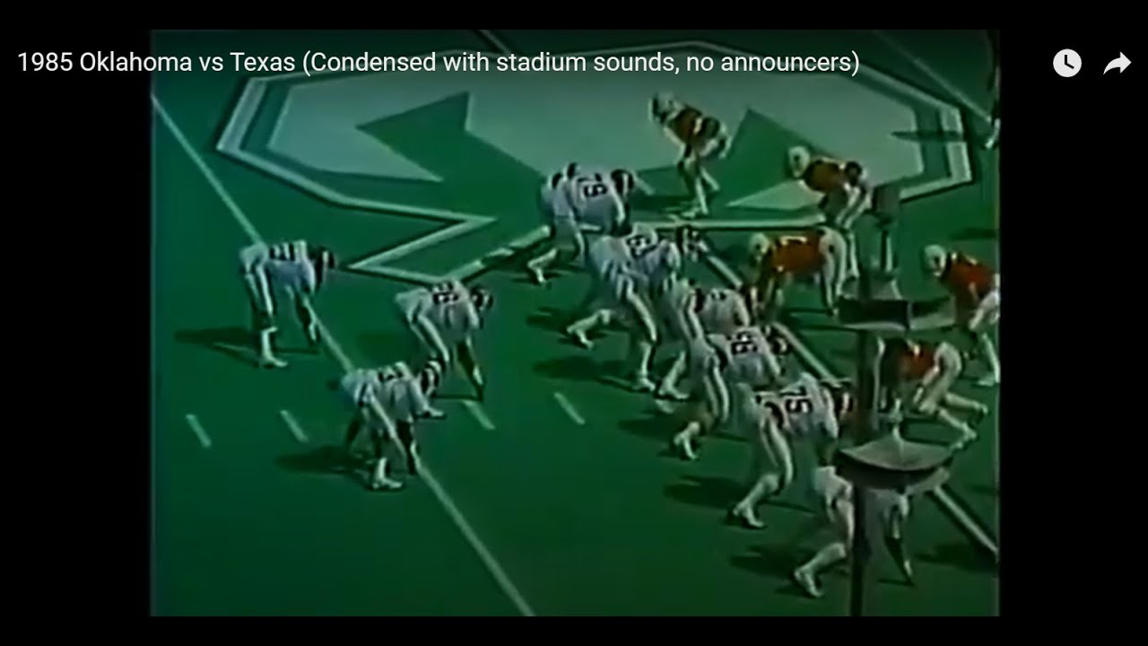 1985 Oklahoma vs Texas (Condensed with stadium sounds, no announcers)