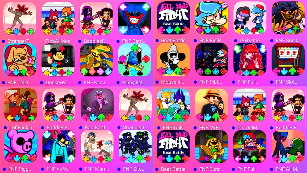 Stranger Things FNF Mod,Pico All Mod,Baddies Funkin,FNF Beat Battle,Big Brother Mod Sky Battle