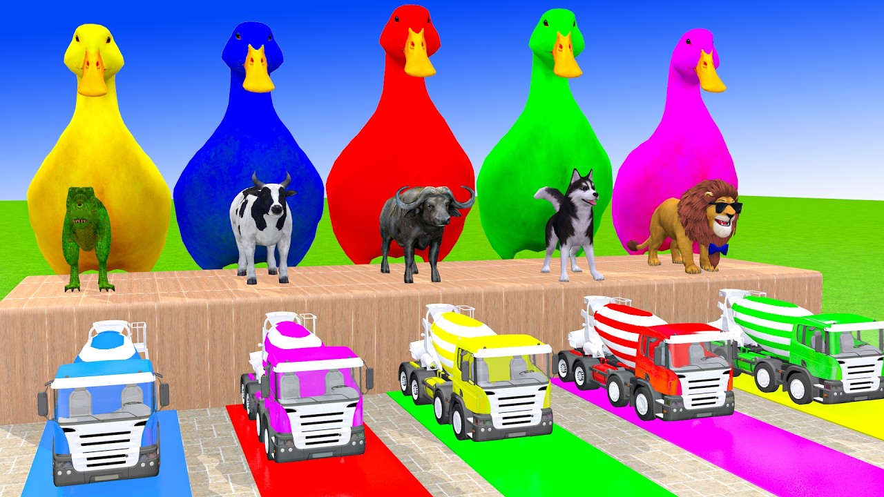 Long Slide Game With Cow Elephant Gorilla Hippopotamus Tiger 3d Animal Game Funny 3d Animals