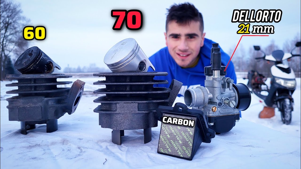 stuningowałem skuter z 60 na 70 zaw&oacute;r carbon gaźnik dellorto 21mm 🫣